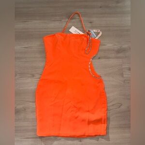 Oh Polly Vibrant Orange Backless Dress